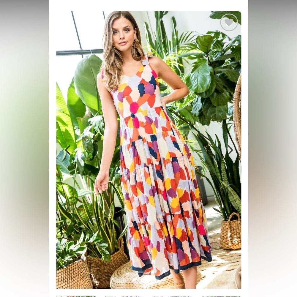 THML Colorful Sleeveless Maxi Dress size Small